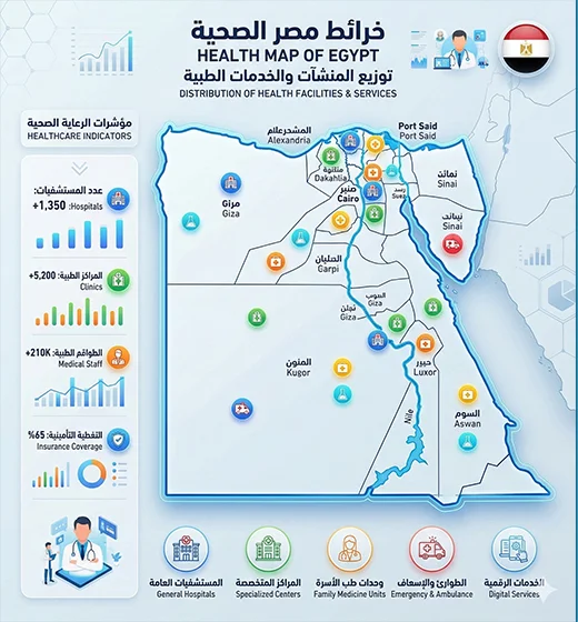 خريطة مصر الصحية